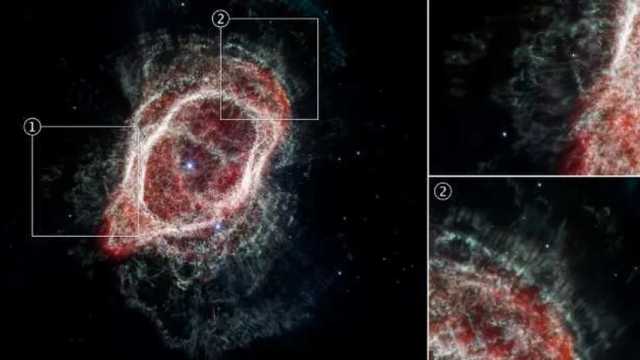 El telescopio espacial James Webb de la NASA ofrece vistas dramáticamente diferentes de la nebulosa del Anillo del Sur. (Foto: NASA)